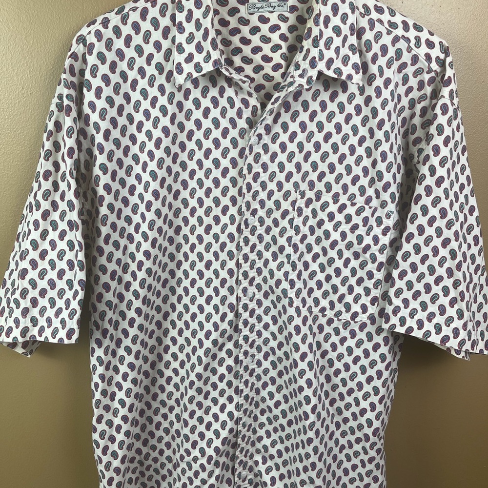 Bugle Boy Co. Vintage Patterned Button Up Men's X… - image 5